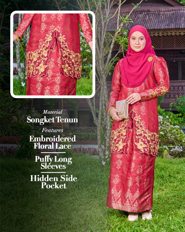 Baju Kebarung Sulam Songket Audrina