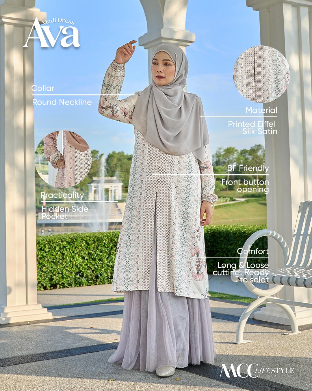 Medi Dress Ava - Dove Series