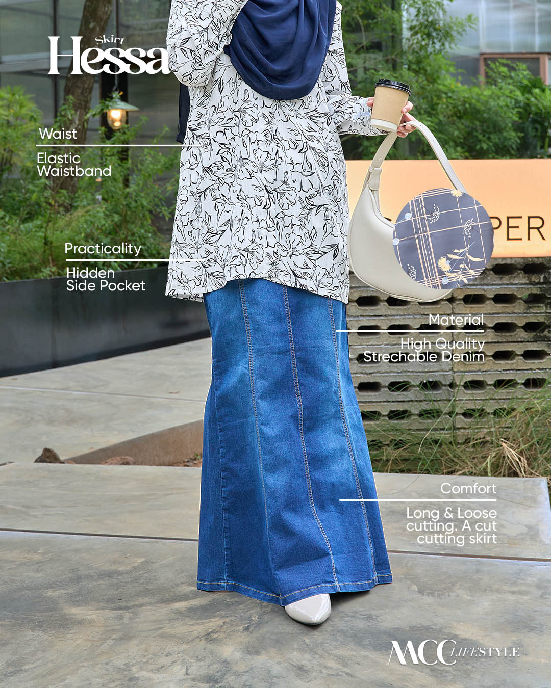 Skirt Denim Jeans Hessa Flare Series