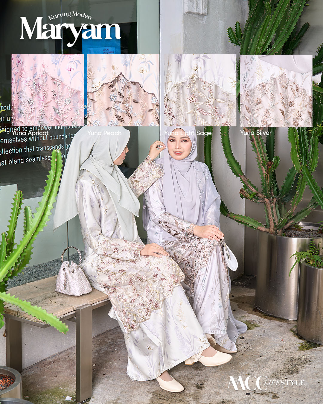 Baju Kurung Moden Sulam Lace Maryam - Yuna