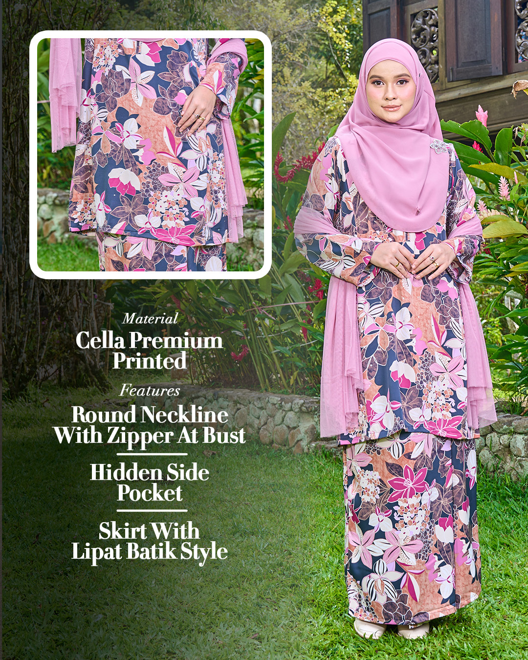 Baju Kurung Pahang Diamante Amanda - Mom 