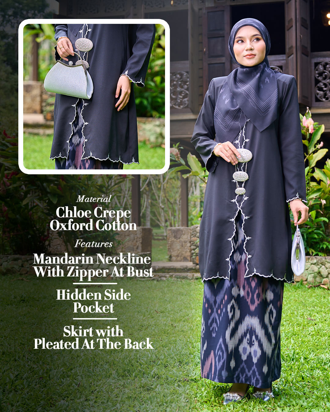 Baju kebarung Sulam Batik Pua Kumbu Fatimah