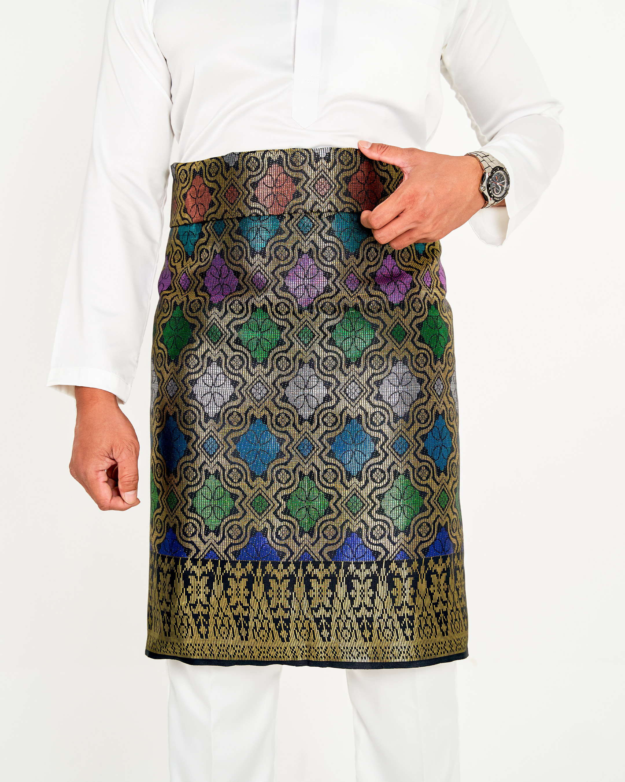 Sampin Songket Tenun Exclusive Hombre - Gold Series