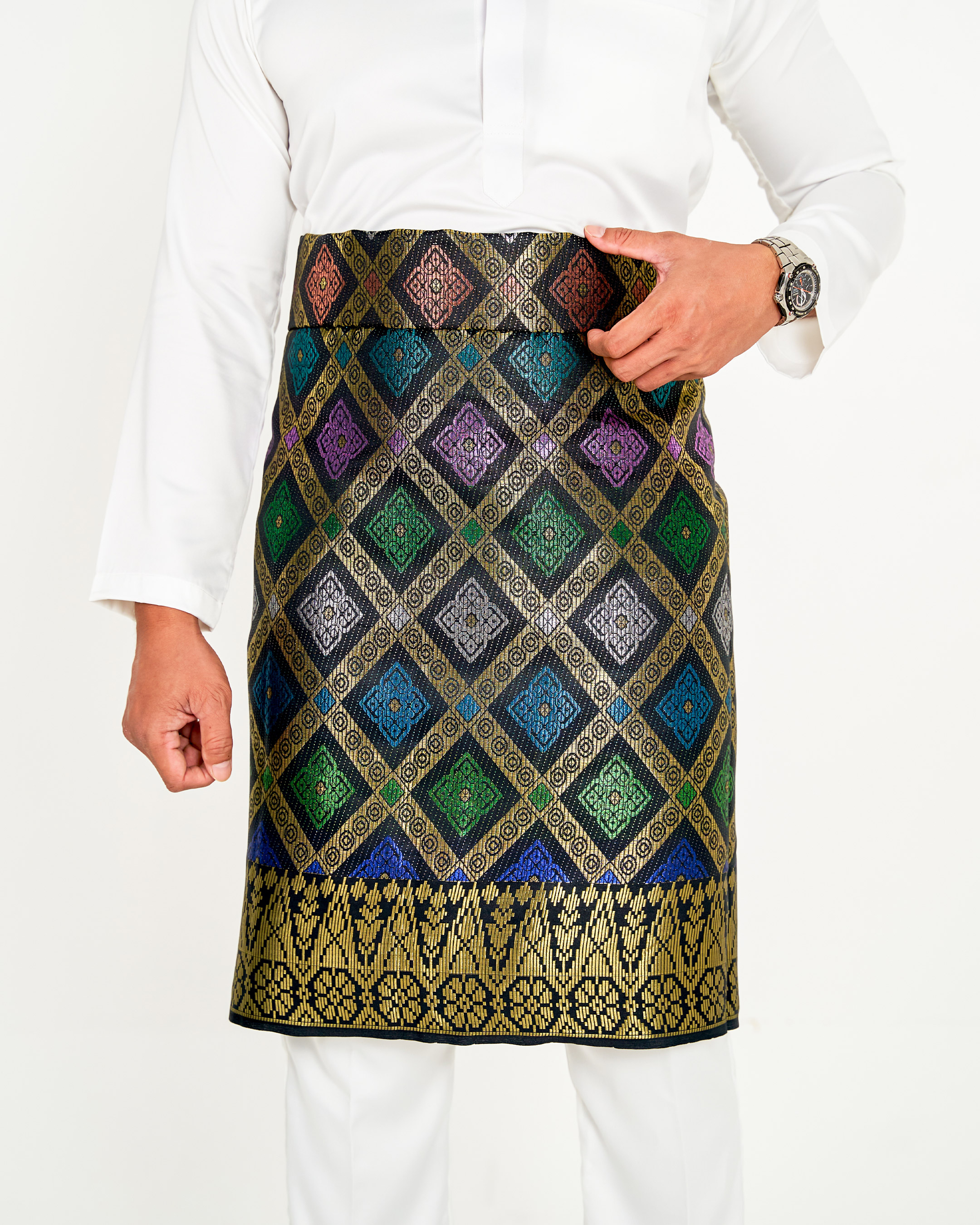 Sampin Songket Tenun Exclusive Hombre - Gold Series