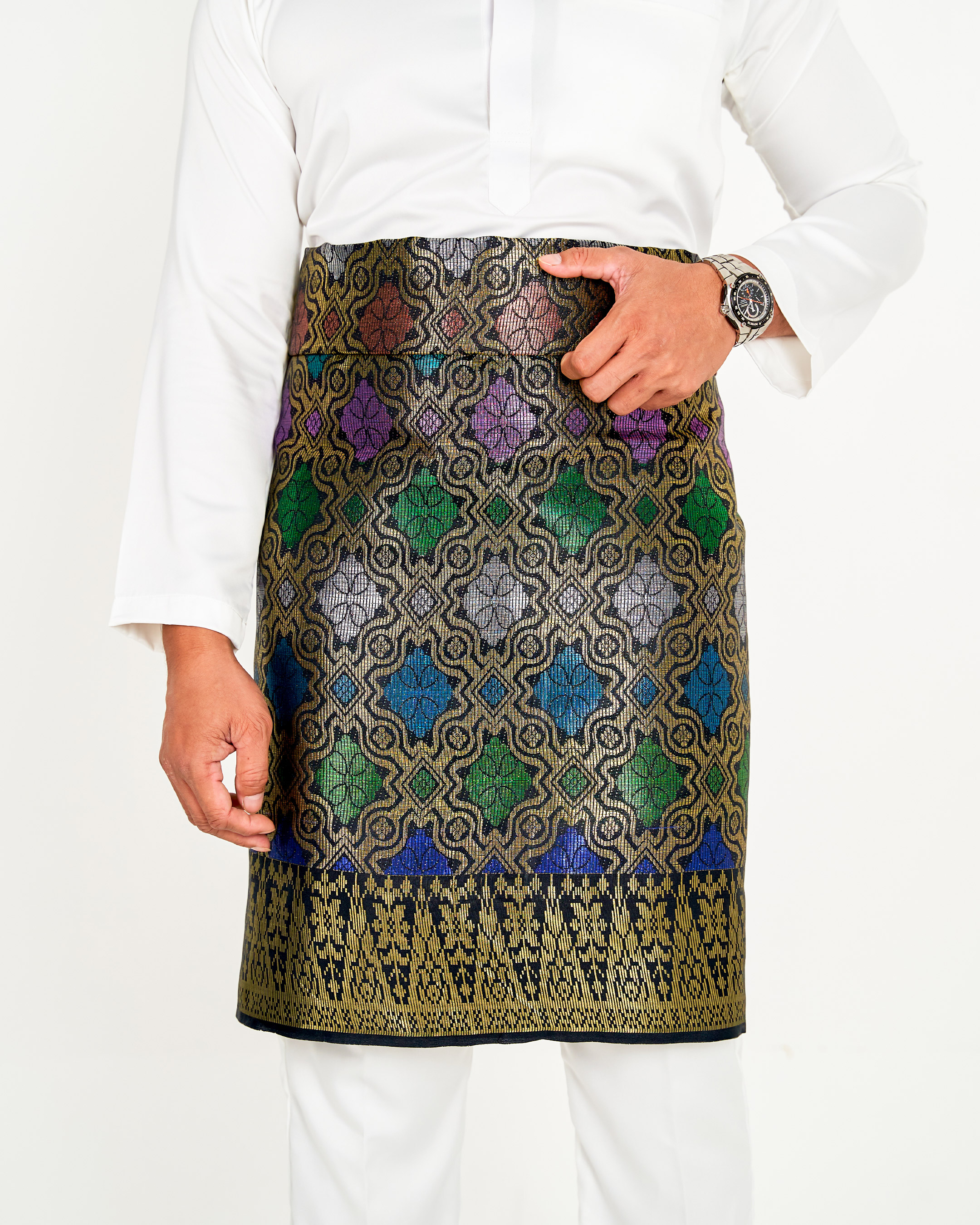 Sampin Songket Tenun Exclusive Hombre - Gold Series