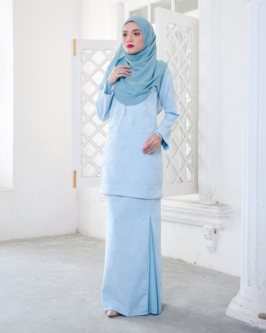 Baju Kurung Kedah Gyny - Breeze Blue