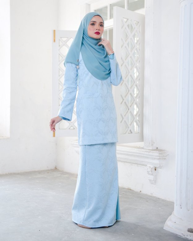 Baju Kurung Kedah Gyny - Breeze Blue