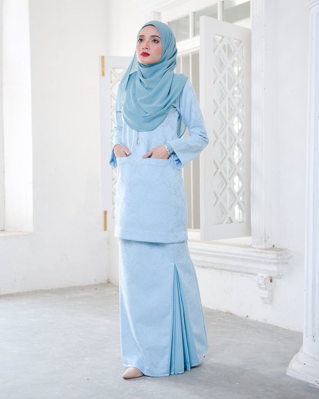 Baju Kurung Kedah Gyny - Breeze Blue