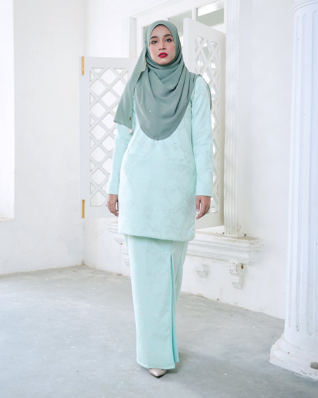Baju Kurung Kedah Gyny - Mint Green