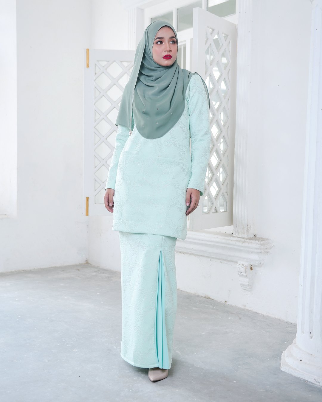 Baju Kurung Kedah Gyny - Mint Green