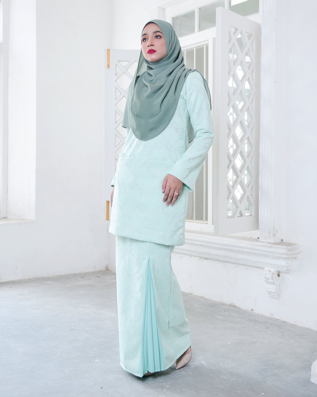 Baju Kurung Kedah Gyny - Mint Green