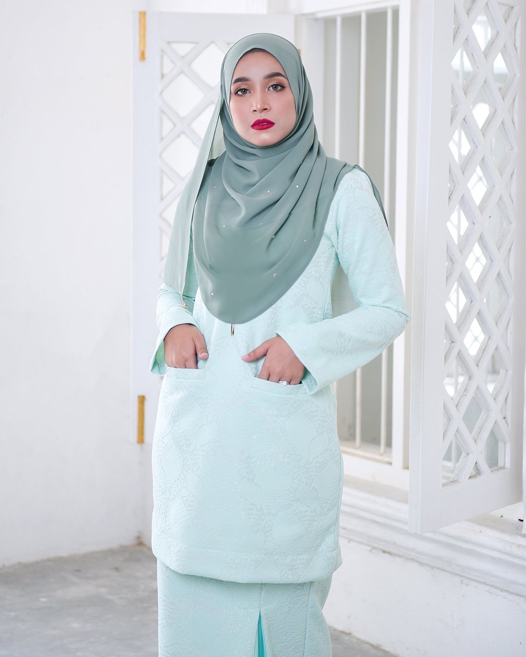 Baju Kurung Kedah Gyny - Mint Green