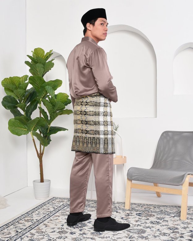 Baju Melayu Hamza Slim Fit - Espresso Brown