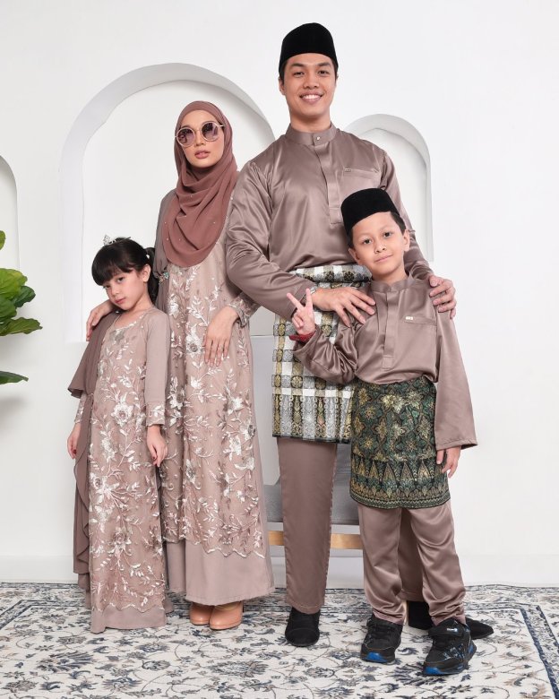 Baju Melayu Hamza Slim Fit - Espresso Brown