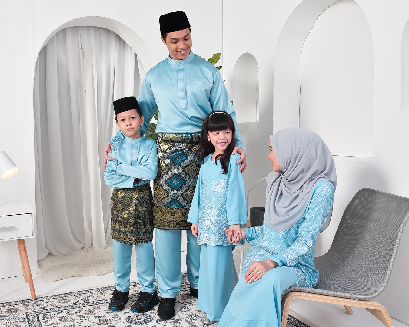 Baju Melayu Hamza Slim Fit Kids - Glacier Blue