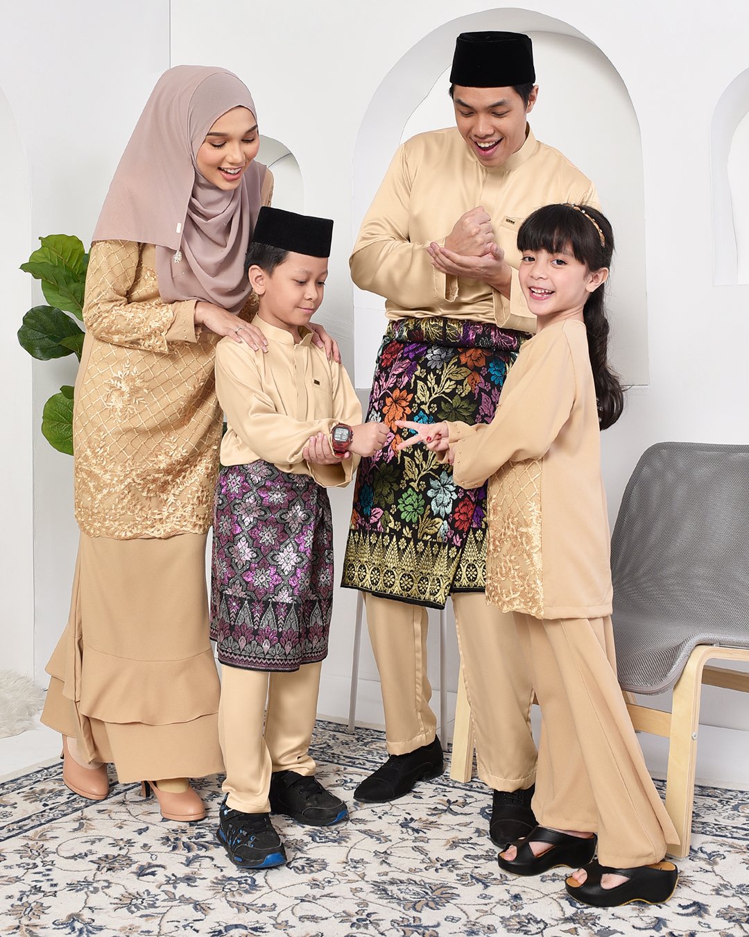 Baju Melayu Hamza Slim Fit - Gold Dust