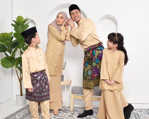 Baju Melayu Hamza Slim Fit - Gold Dust