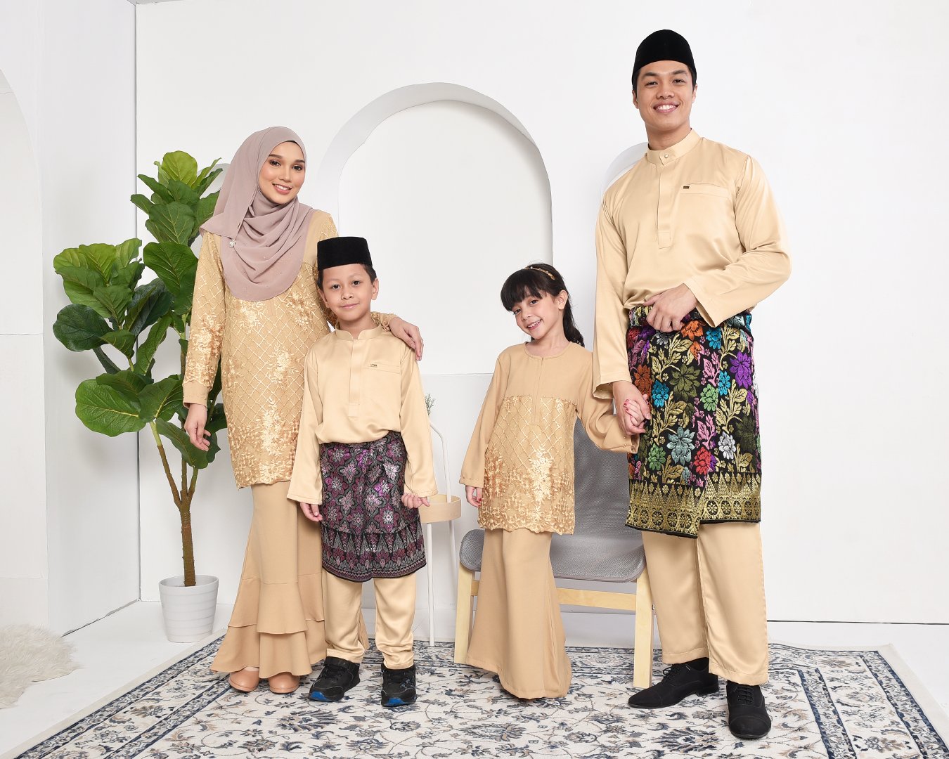 Baju Melayu Hamza Slim Fit Kids - Gold Dust