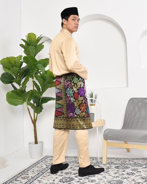 Baju Melayu Hamza Slim Fit - Gold Dust