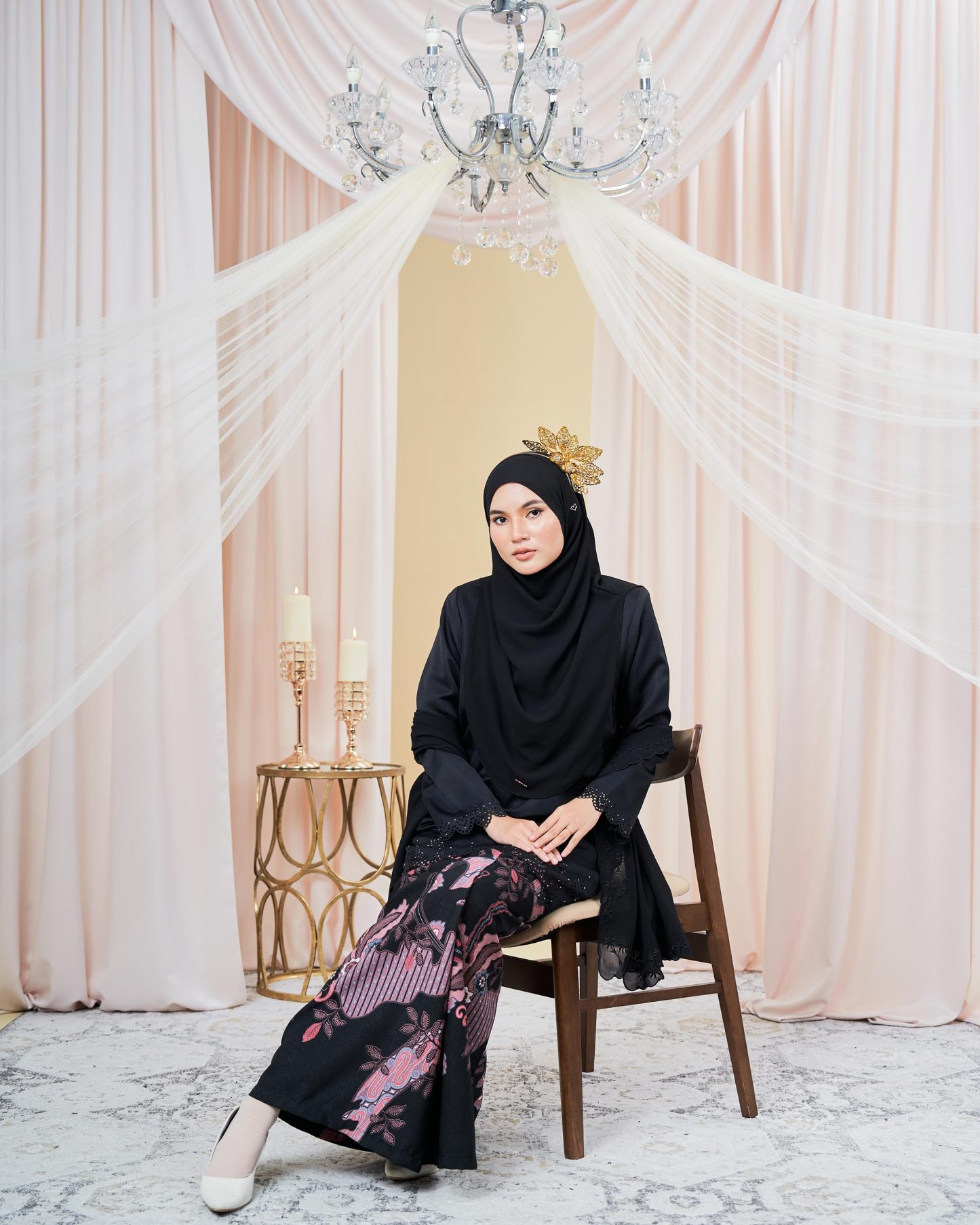 Baju Kurung Batik Lasercut Hanifa - Matte Black