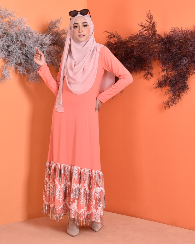 Abaya Sequin Fringe Jaelyn - Coralette
