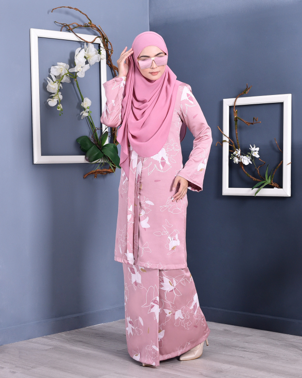 Baju Kebarung Reyna - Pink