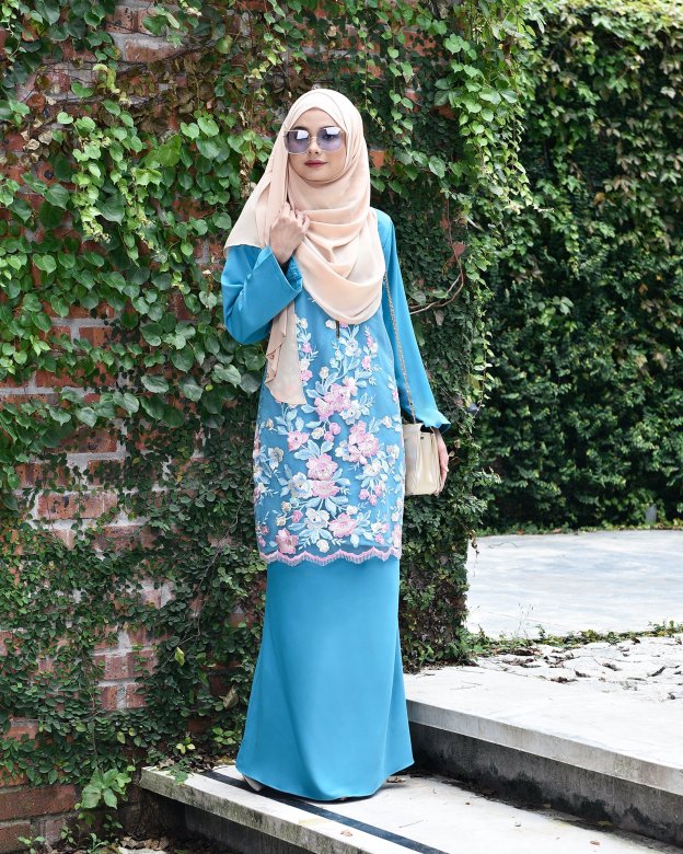 Baju Kurung Lace Leonore - Aqua Marine