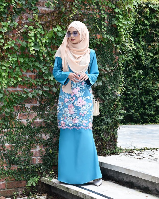 Baju Kurung Lace Leonore - Aqua Marine