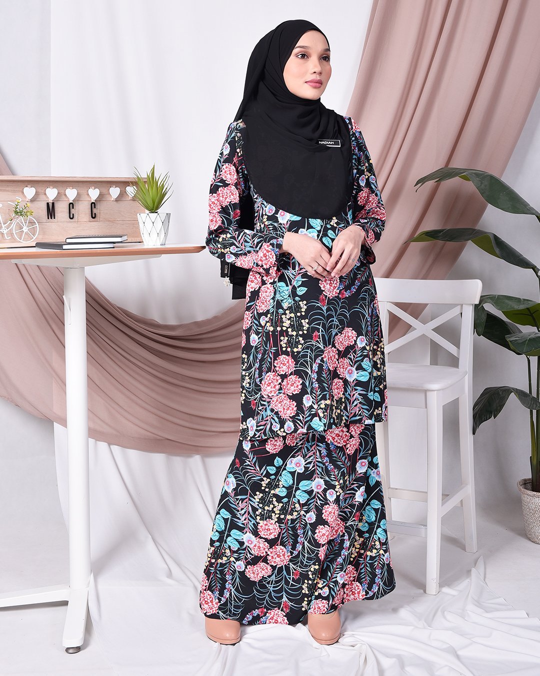 Baju Kurung Moden Tira - Black