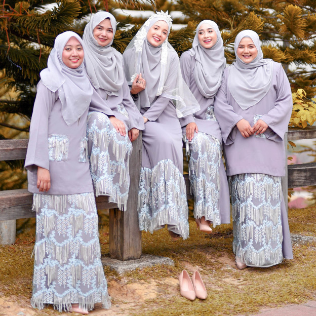Baju Kurung Kedah Lace Sequin Jaelyn - Silvermine