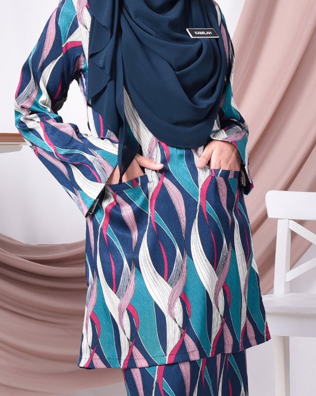 Baju Kurung Kedah Kamila - Aqua Blue