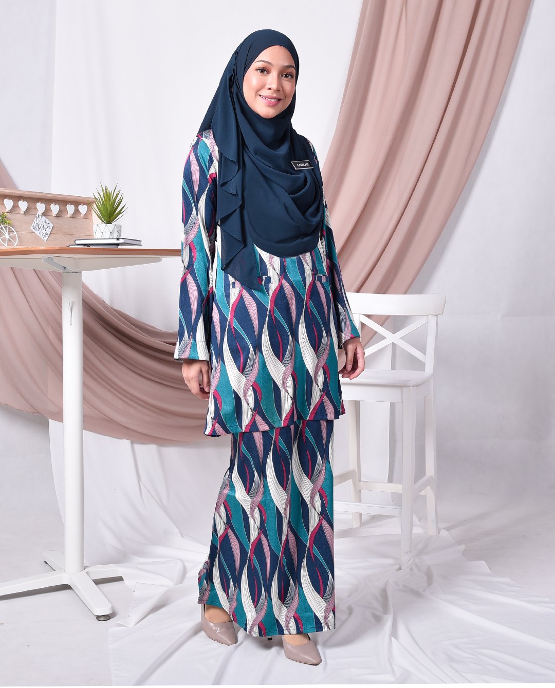 Baju Kurung Kedah Kamila - Aqua Blue