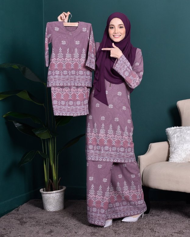 Baju Kurung Songket Amelia Kids - Purple