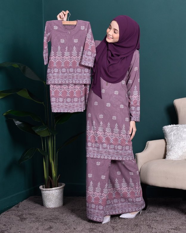 Baju Kurung Songket Amelia Kids - Purple