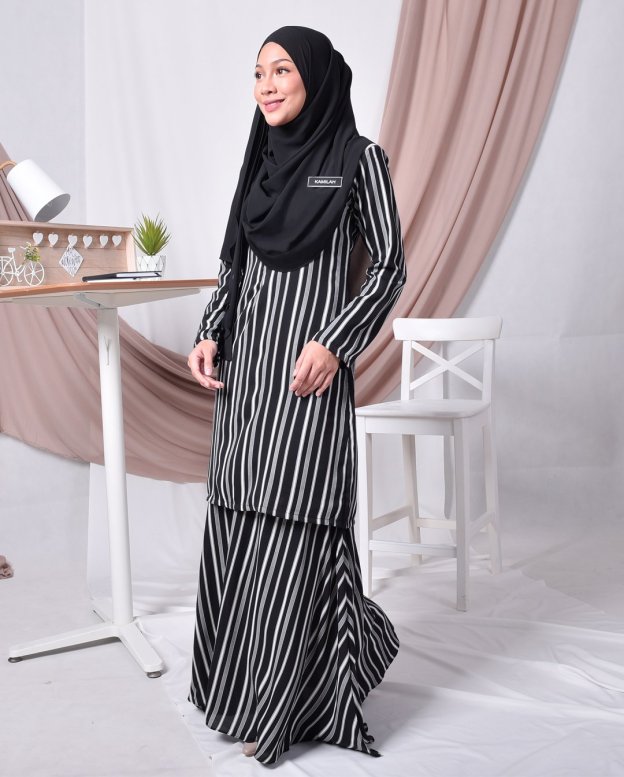 Baju Kurung Moden Monica - Black