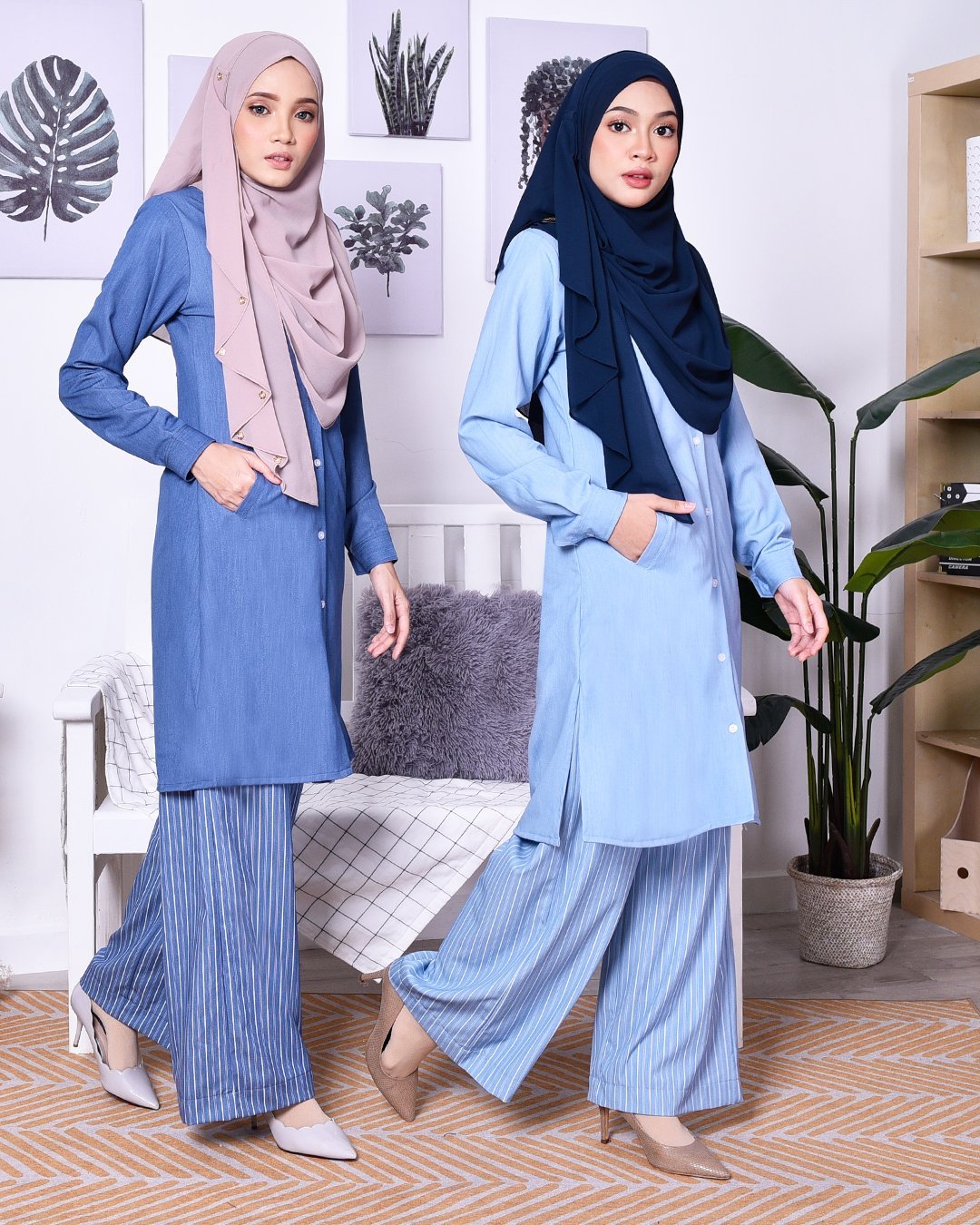 Palazzo Denim Dian - Rinse Blue