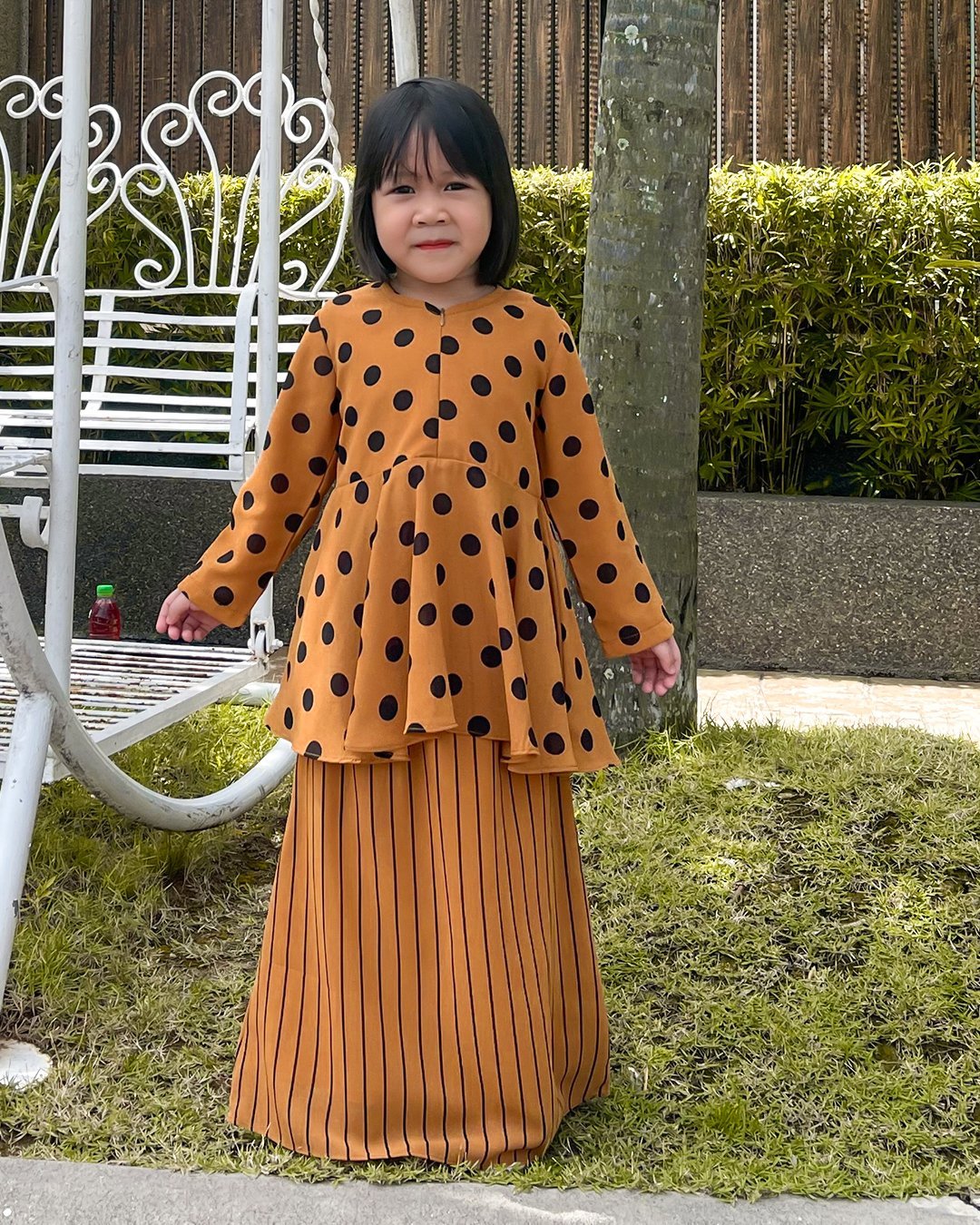 Baju Kurung Alysa Kids - Rust Brown