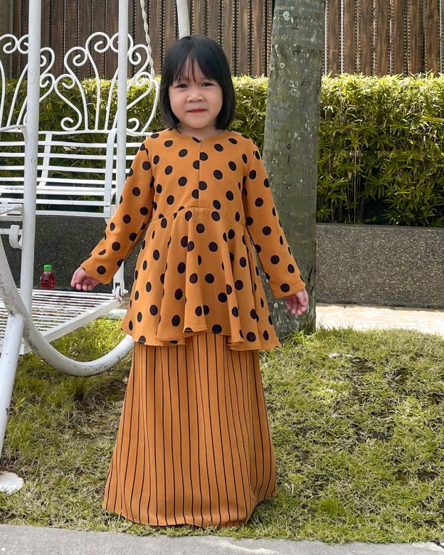 Baju Kurung Alysa Kids  - Rust Brown