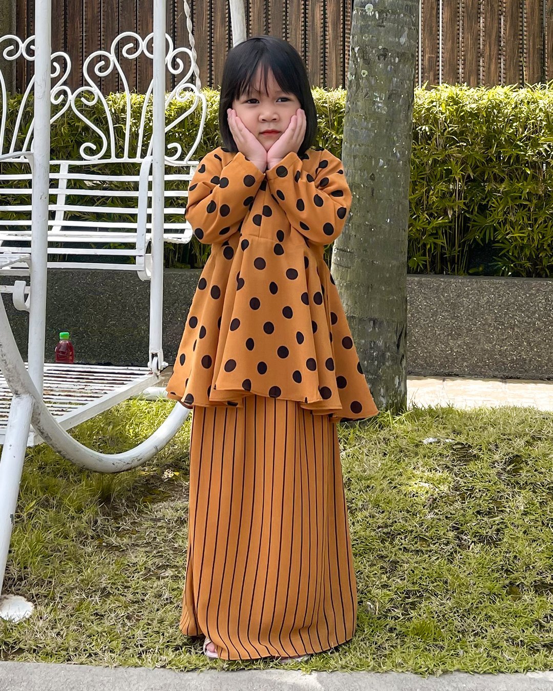 Baju Kurung Alysa Kids - Rust Brown