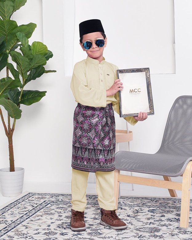 Baju Melayu Adam Regular Fit Kids - Ivory Cream