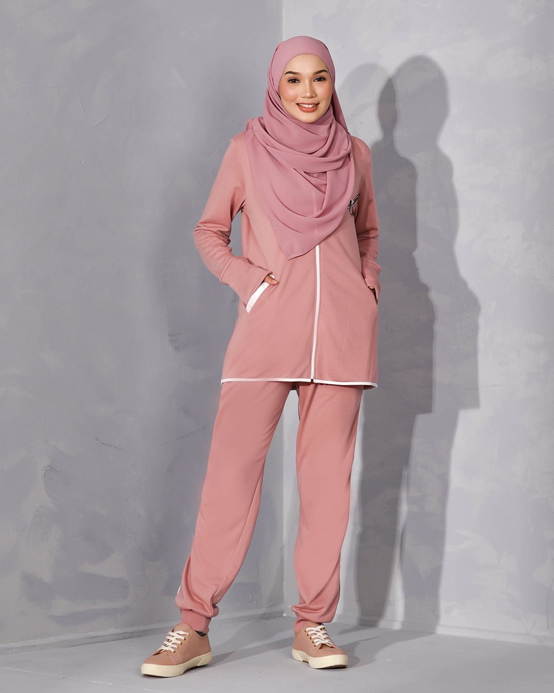 Jacket Hoodie Activewear Alexa - Rose Pink