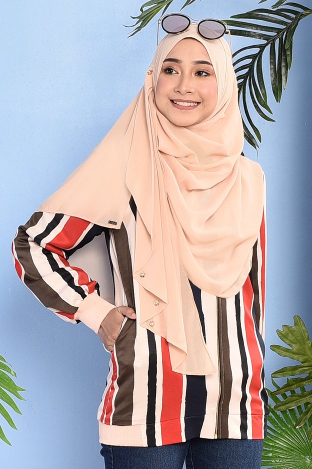 Jacket Tokyo Stripe - Coral