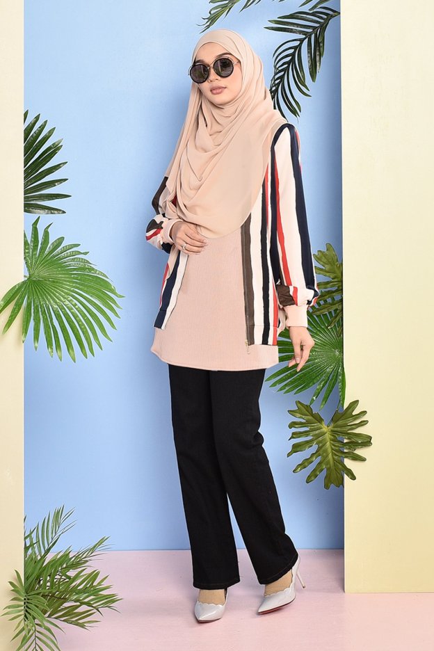 Jacket Tokyo Stripe - Coral