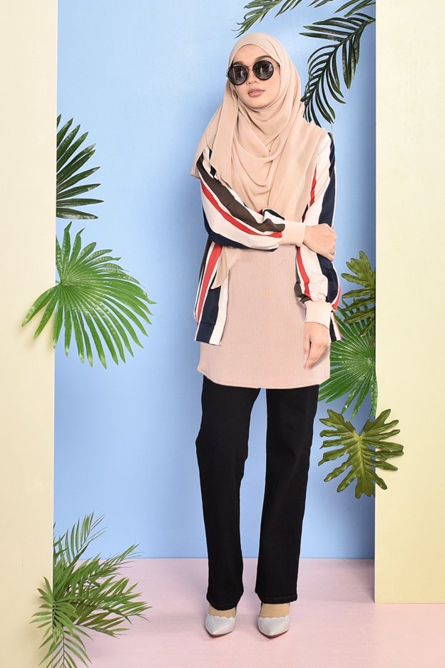 Jacket Tokyo Stripe - Coral