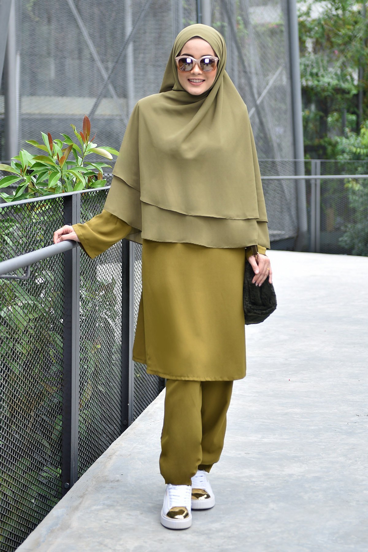 Jubah Seluar Safa - Olive Green