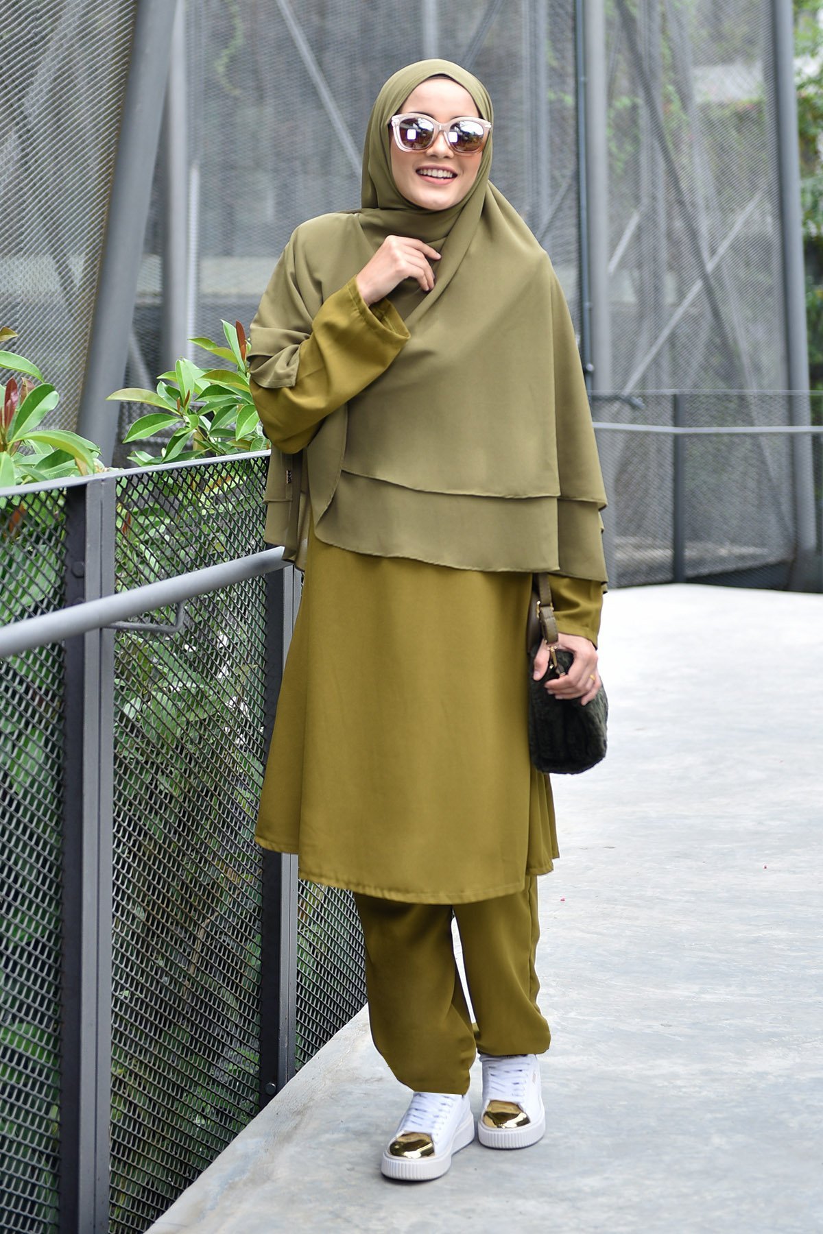 Jubah Seluar Safa - Olive Green