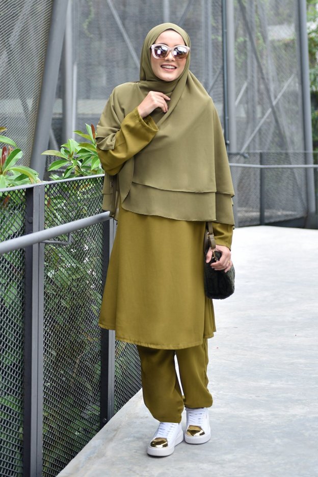 Jubah Seluar Safa - Olive Green
