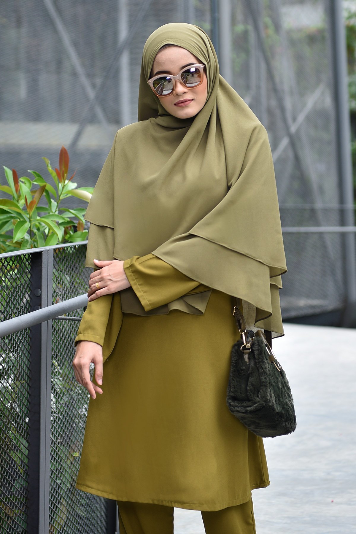 Jubah Seluar Safa - Olive Green
