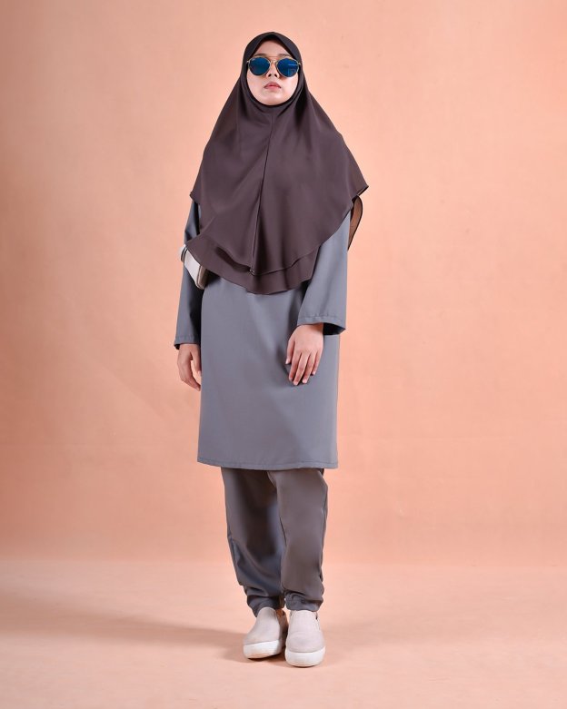 Jubah Seluar Sahara - Abalone Grey