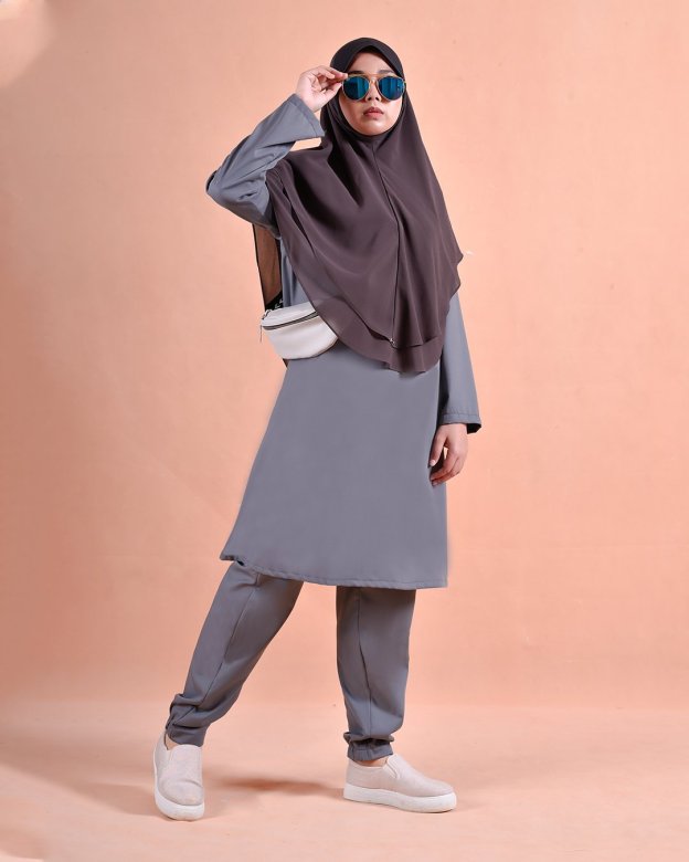 Jubah Seluar Sahara - Abalone Grey